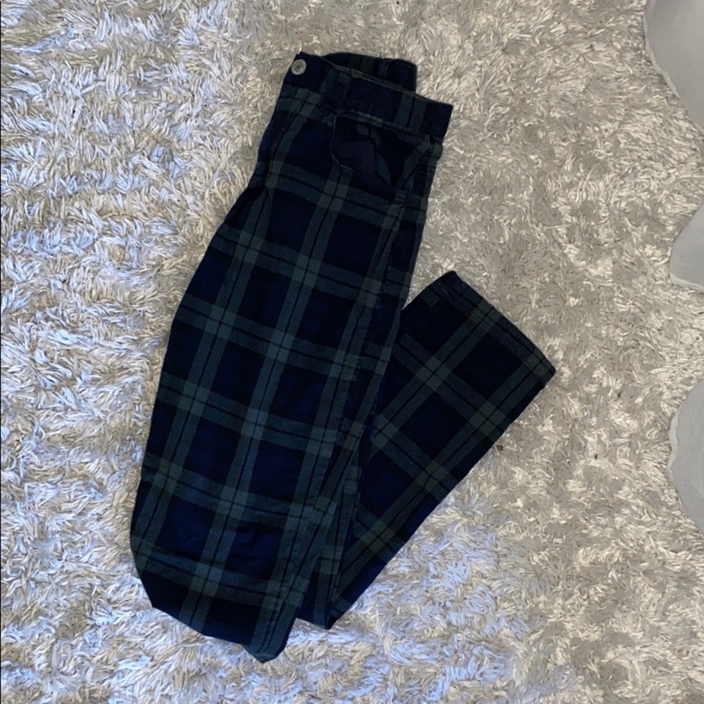 John Galt green and blue plaid pants